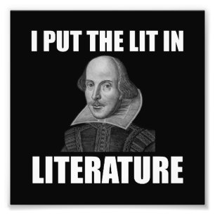 Shakespeare Literature Fan Funny Foto Afdruk