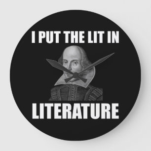 Shakespeare Literature Fan Funny Grote Klok
