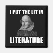 Shakespeare Literature Fan Funny Magneet (Voorkant)