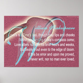 Shakespeare love Sonnet 116 gedicht quote poster
