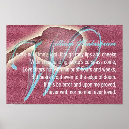 Shakespeare love Sonnet 116 gedicht quote poster (Voorkant)