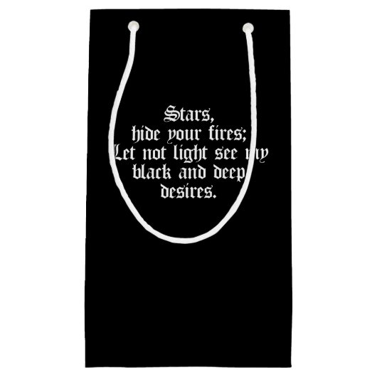 Shakespeare Macbeth Play Quote Stars Verbergen Fir Klein Cadeauzakje (Voorkant)