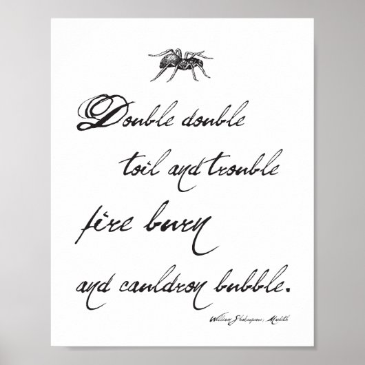 Shakespeare Macbeth Quote en Spider Halloween Poster (Voorkant)