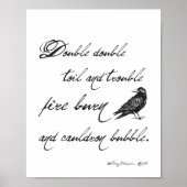 Shakespeare Macbeth Spell Quote en Crow Halloween Poster (Voorkant)
