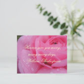 Shakespeare Merry Days Quote, Roze Rose Feestdagenkaart (Staand voorkant)