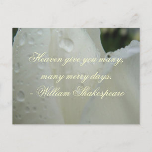 Shakespeare Merry Days Quote, White Feestdagenkaart