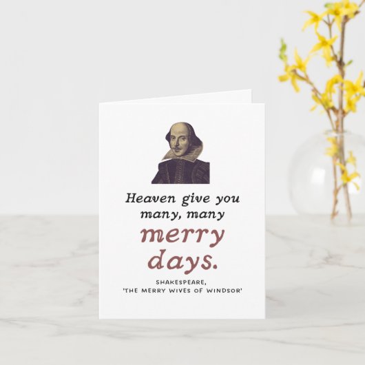 Shakespeare Merry Days Theater Wedding Verloving Kaart (Gele Bloem)