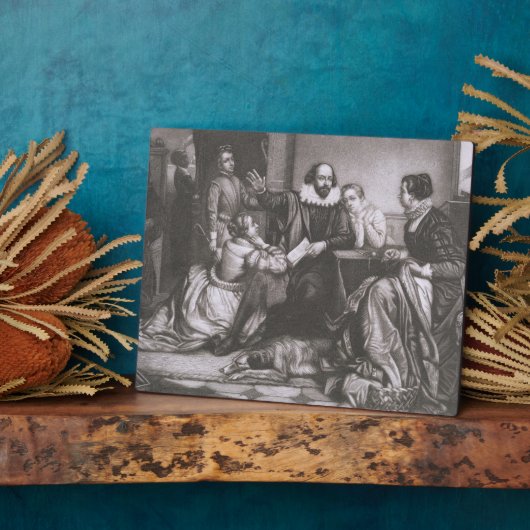 Shakespeare met zijn familie, in Stratford, Reciti Fotoplaat (Zijkant)