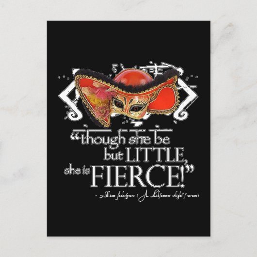 Shakespeare MidSummer Night's Dream Fierce Quote Briefkaart (Voorkant)