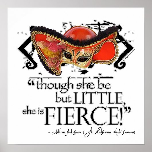Shakespeare MidSummer Night's Dream Fierce Quote Poster (Voorkant)