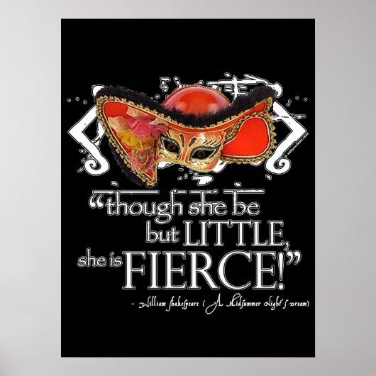 Shakespeare MidSummer Night's Dream Fierce Quote Poster (Voorkant)