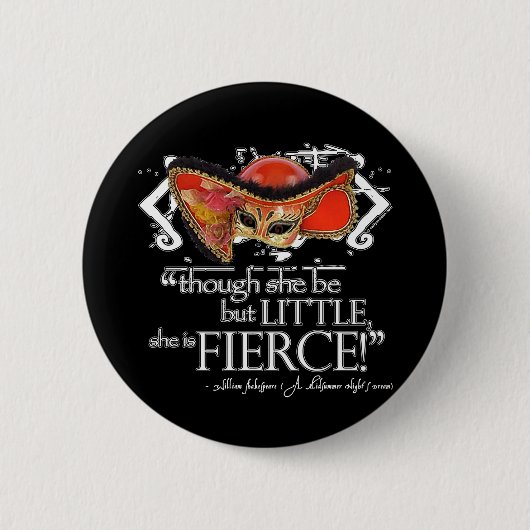 Shakespeare MidSummer Night's Dream Fierce Quote Ronde Button 5,7 Cm (Voorkant)