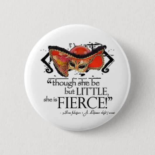 Shakespeare MidSummer Night's Dream Fierce Quote Ronde Button 5,7 Cm (Voorkant)
