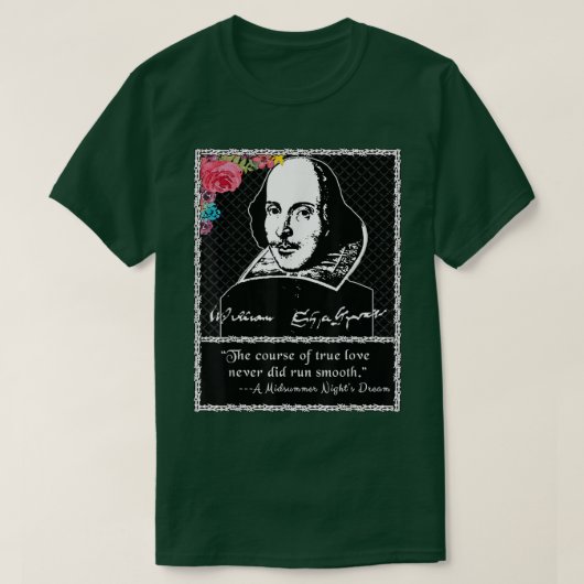Shakespeare Midzomer Nights Dream Quote T-shirt (Design voorkant)