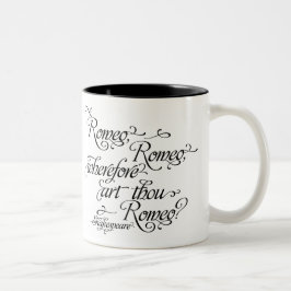 Shakespeare Mok, Romeo en Juliet Quote Tweekleurige Koffiemok