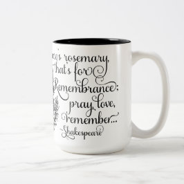 Shakespeare Mok, Rosemary for Herembrance, Hamlet Tweekleurige Koffiemok