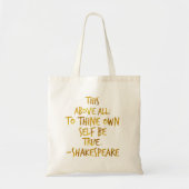Shakespeare Motivatie Quote Gold Faux Foil Tote Bag (Voorkant)