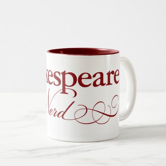 Shakespeare Nerd-mok koffie Tweekleurige Koffiemok (Voorkant rechts)