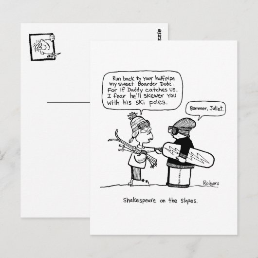 shakespeare on the slopes briefkaart (Voorkant / Achterkant)