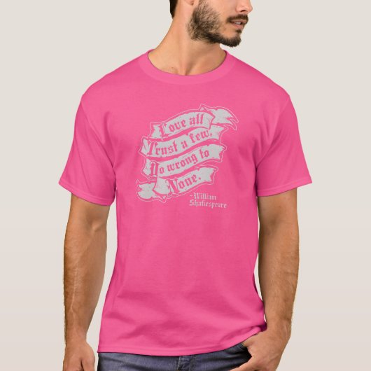 Shakespeare Over Liefde retro T-shirt (Voorkant)