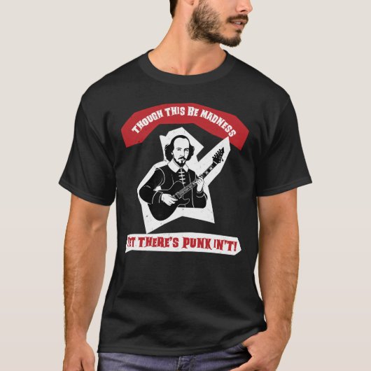 Shakespeare Pink Guitar Quote T-shirt (Voorkant)