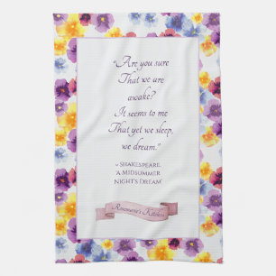 Shakespeare Play Waterverf Pansy Keuken Handdoeken
