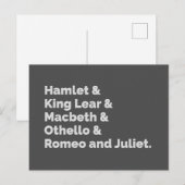 Shakespeare Plays I Briefkaart (Voorkant / Achterkant)