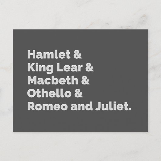 Shakespeare Plays I Briefkaart (Voorkant)