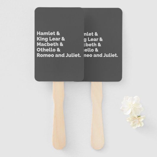 Shakespeare Plays I Handwaaier (Voorkant en achterkant)