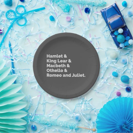 Shakespeare Plays I Papieren Bordje (Feest)