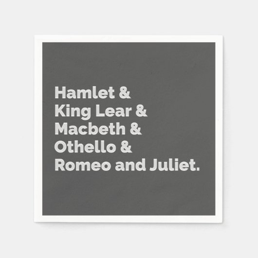 Shakespeare Plays I Servetten (Voorkant)