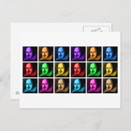 Shakespeare Pop Art Briefkaart (Voorkant / Achterkant)