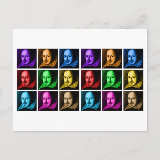 Shakespeare Pop Art Briefkaart (Voorkant)