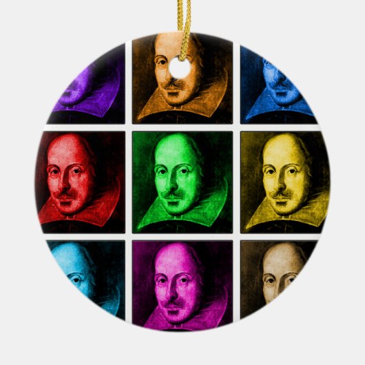 Shakespeare Pop Art Keramisch Ornament (Voorkant)