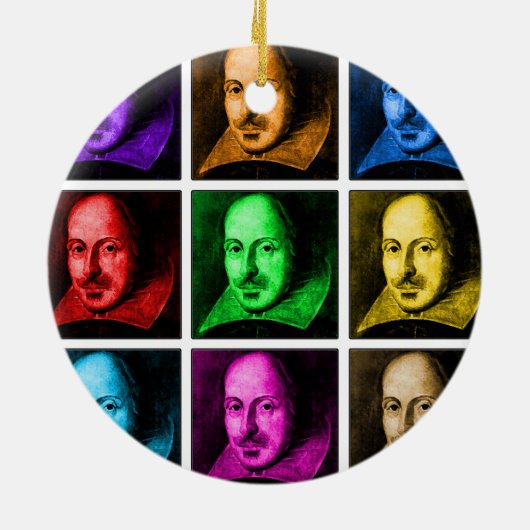 Shakespeare Pop Art Keramisch Ornament (Achterkant)