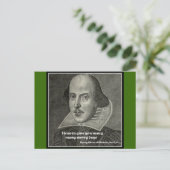SHAKESPEARE-PORTRAAL MET QUOTE BRIEFKAART (Staand voorkant)