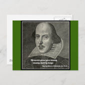 SHAKESPEARE-PORTRAAL MET QUOTE BRIEFKAART (Voorkant / Achterkant)