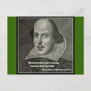 SHAKESPEARE-PORTRAAL MET QUOTE BRIEFKAART