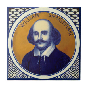 Shakespeare Portrait Antiek Cobalt Copeland Repro Tegeltje