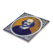 Shakespeare Portrait Antiek Cobalt Copeland Repro Tegeltje (Zijkant)