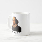 Shakespeare portret en handtekening koffiemok (Voorkant links)