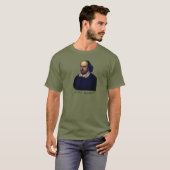 Shakespeare portret en handtekening t-shirt (Voorkant volledig)