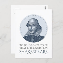 Shakespeare-portret met om al dan niet een offerte briefkaart