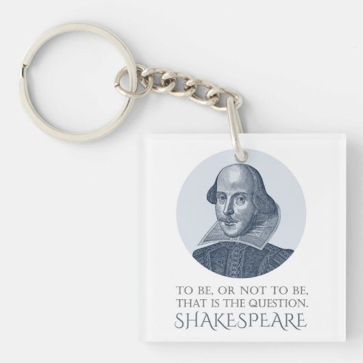 Shakespeare-portret met om al dan niet een offerte sleutelhanger (Voorkant)