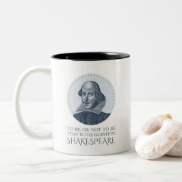 Shakespeare-portret met om al dan niet een offerte tweekleurige koffiemok