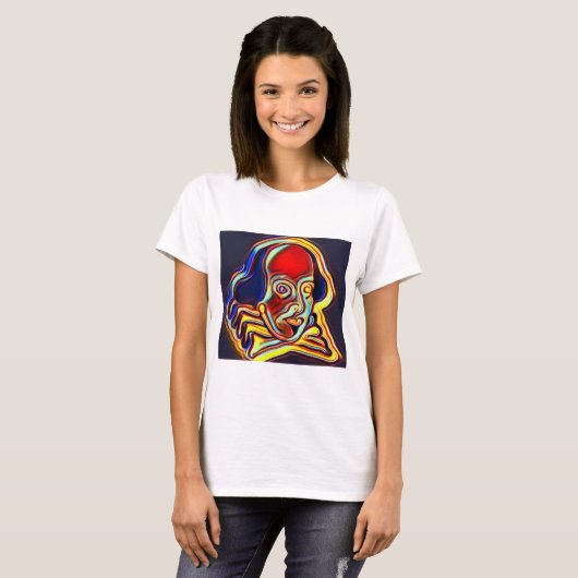 Shakespeare portret - moderne kunst t-shirt (Voorkant volledig)