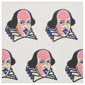Shakespeare portretstof - witte achtergrond stof