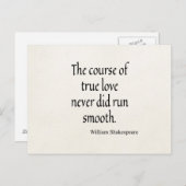 Shakespeare Quote Course of True Love Run Smooth Briefkaart (Voorkant / Achterkant)