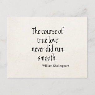 Shakespeare Quote Course of True Love Run Smooth Briefkaart