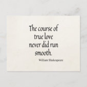 Shakespeare Quote Course of True Love Run Smooth Briefkaart (Voorkant)